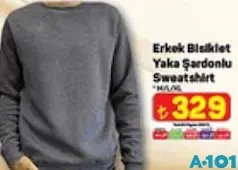 ERKEK BİSİKLET YAKA ŞARDONLU SWEATSHİRT